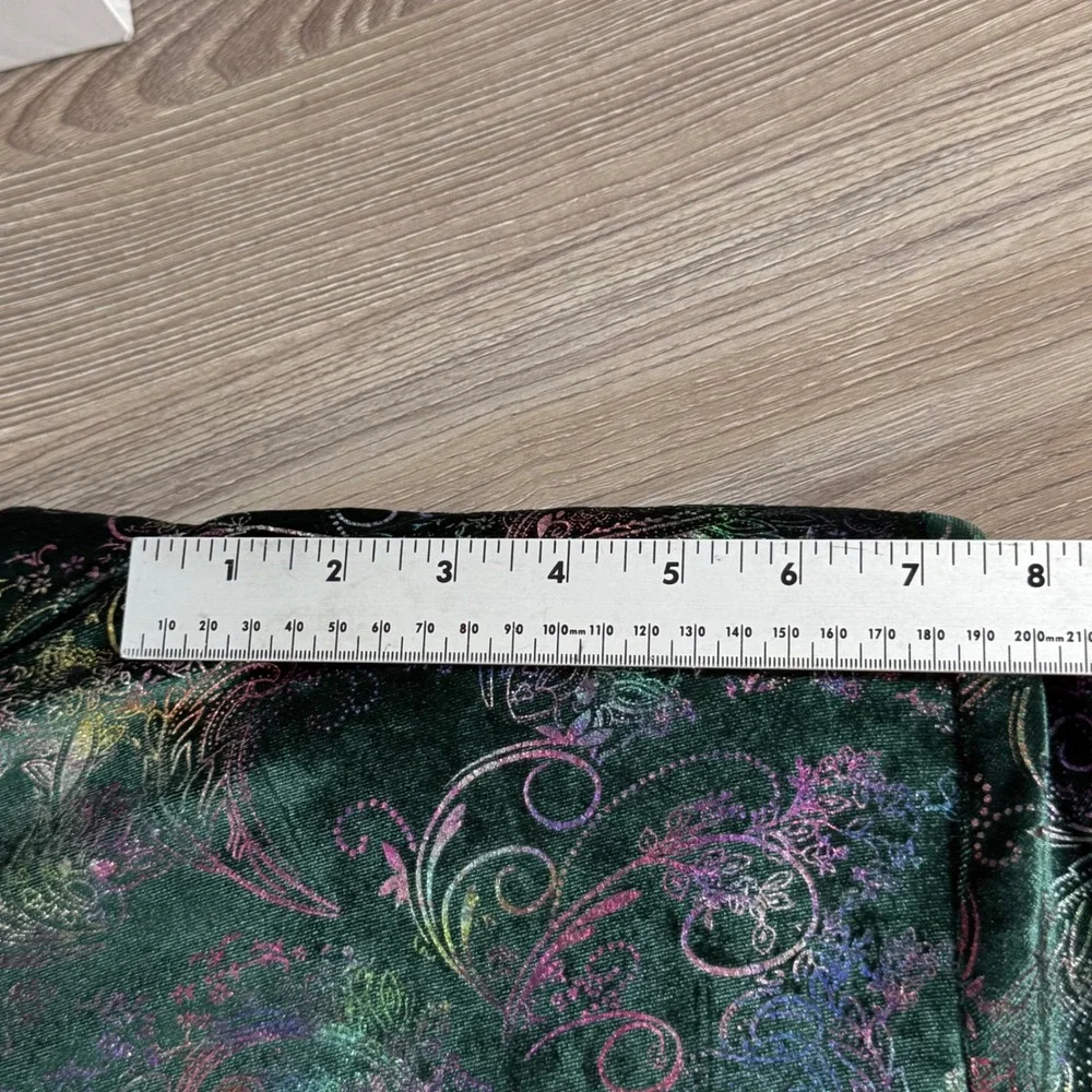 Mage Male Blazer Mens Small Green Multi Velvet Holographic Paisley Dinner Jacket